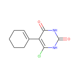 O=c1[nH]c(Cl)c(C2=CCCCC2)c(=O)[nH]1 ZINC000014972743