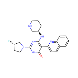 O=c1[nH]c(N2CC[C@H](F)C2)nc(N[C@@H]2CCCNC2)c1-c1ccc2ccccc2n1 ZINC000221551868