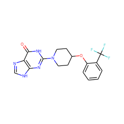 O=c1[nH]c(N2CCC(Oc3ccccc3C(F)(F)F)CC2)nc2[nH]cnc12 ZINC000072124976