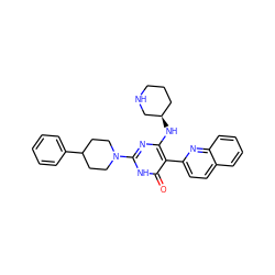 O=c1[nH]c(N2CCC(c3ccccc3)CC2)nc(N[C@@H]2CCCNC2)c1-c1ccc2ccccc2n1 ZINC000220611819