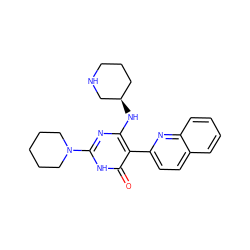 O=c1[nH]c(N2CCCCC2)nc(N[C@@H]2CCCNC2)c1-c1ccc2ccccc2n1 ZINC000220599640