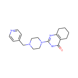 O=c1[nH]c(N2CCN(Cc3ccncc3)CC2)nc2c1CCCC2 ZINC000072341821