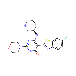 O=c1[nH]c(N2CCOCC2)nc(N[C@@H]2CCCNC2)c1-c1nc2ccc(F)cc2s1 ZINC001772617365