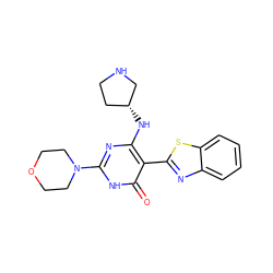 O=c1[nH]c(N2CCOCC2)nc(N[C@@H]2CCNC2)c1-c1nc2ccccc2s1 ZINC000473113272