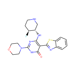 O=c1[nH]c(N2CCOCC2)nc(N[C@H]2CNCC[C@@H]2F)c1-c1nc2ccccc2s1 ZINC000299819653