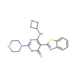 O=c1[nH]c(N2CCOCC2)nc(NC2CNC2)c1-c1nc2ccccc2s1 ZINC001772641325