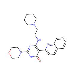 O=c1[nH]c(N2CCOCC2)nc(NCCN2CCCCC2)c1-c1ccc2ccccc2n1 ZINC000205743275