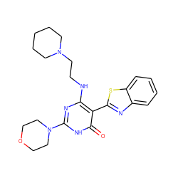 O=c1[nH]c(N2CCOCC2)nc(NCCN2CCCCC2)c1-c1nc2ccccc2s1 ZINC001772631135