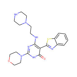 O=c1[nH]c(N2CCOCC2)nc(NCCN2CCNCC2)c1-c1nc2ccccc2s1 ZINC001772648975