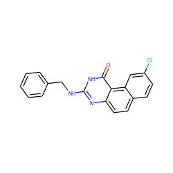 O=c1[nH]c(NCc2ccccc2)nc2ccc3ccc(Cl)cc3c12 ZINC000013832483