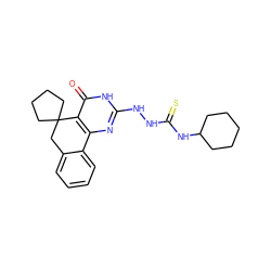 O=c1[nH]c(NNC(=S)NC2CCCCC2)nc2c1C1(CCCC1)Cc1ccccc1-2 ZINC000015962503