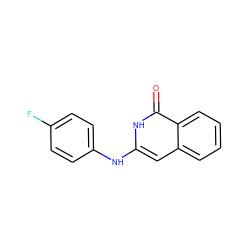 O=c1[nH]c(Nc2ccc(F)cc2)cc2ccccc12 ZINC000008686143