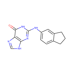 O=c1[nH]c(Nc2ccc3c(c2)CCC3)nc2[nH]cnc12 ZINC000013602985