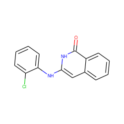 O=c1[nH]c(Nc2ccccc2Cl)cc2ccccc12 ZINC000015952498