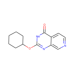 O=c1[nH]c(OC2CCCCC2)nc2cnccc12 ZINC000653713293