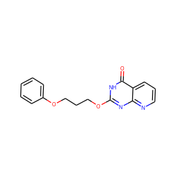 O=c1[nH]c(OCCCOc2ccccc2)nc2ncccc12 ZINC000058591521