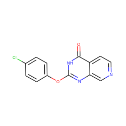 O=c1[nH]c(Oc2ccc(Cl)cc2)nc2cnccc12 ZINC000222224226