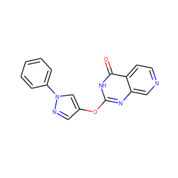 O=c1[nH]c(Oc2cnn(-c3ccccc3)c2)nc2cnccc12 ZINC000653699220