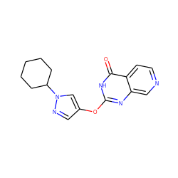 O=c1[nH]c(Oc2cnn(C3CCCCC3)c2)nc2cnccc12 ZINC000653699239