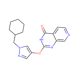 O=c1[nH]c(Oc2cnn(CC3CCCCC3)c2)nc2cnccc12 ZINC000653699216