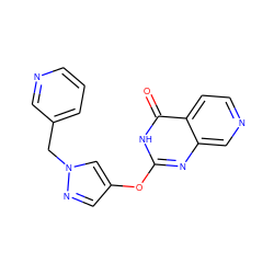 O=c1[nH]c(Oc2cnn(Cc3cccnc3)c2)nc2cnccc12 ZINC000653699326