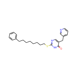 O=c1[nH]c(SCCCCCCCCc2ccccc2)ncc1Cc1cccnc1 ZINC000027312371