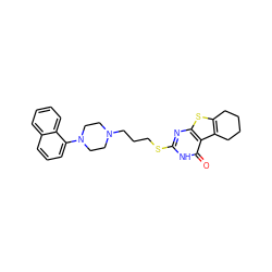 O=c1[nH]c(SCCCN2CCN(c3cccc4ccccc34)CC2)nc2sc3c(c12)CCCC3 ZINC000013761023