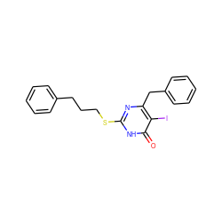 O=c1[nH]c(SCCCc2ccccc2)nc(Cc2ccccc2)c1I ZINC000049088974