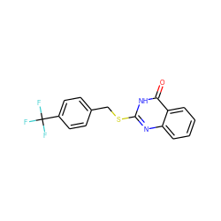 O=c1[nH]c(SCc2ccc(C(F)(F)F)cc2)nc2ccccc12 ZINC000078824483