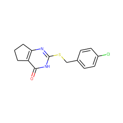 O=c1[nH]c(SCc2ccc(Cl)cc2)nc2c1CCC2 ZINC000008602241