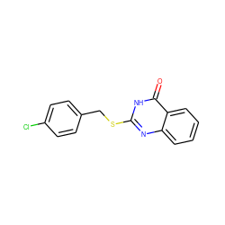 O=c1[nH]c(SCc2ccc(Cl)cc2)nc2ccccc12 ZINC000018203366