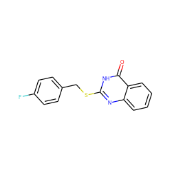 O=c1[nH]c(SCc2ccc(F)cc2)nc2ccccc12 ZINC000000130618