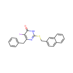 O=c1[nH]c(SCc2ccc3ccccc3c2)nc(Cc2ccccc2)c1I ZINC000049088885