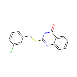 O=c1[nH]c(SCc2cccc(Cl)c2)nc2ccccc12 ZINC000013496821