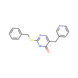 O=c1[nH]c(SCc2ccccc2)ncc1Cc1cccnc1 ZINC000027316618