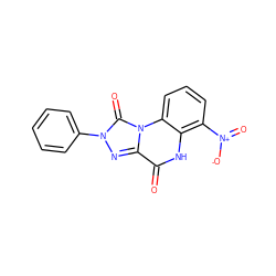 O=c1[nH]c2c([N+](=O)[O-])cccc2n2c(=O)n(-c3ccccc3)nc12 ZINC000013858400