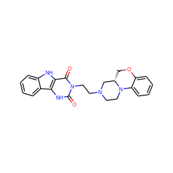 O=c1[nH]c2c([nH]c3ccccc32)c(=O)n1CCN1CCN2c3ccccc3OC[C@H]2C1 ZINC000013523196