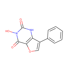 O=c1[nH]c2c(-c3ccccc3)coc2c(=O)n1O ZINC000028357242