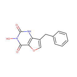 O=c1[nH]c2c(Cc3ccccc3)coc2c(=O)n1O ZINC000028347673