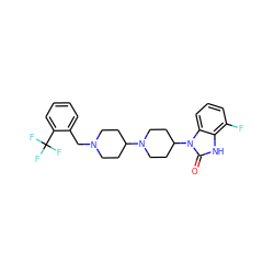 O=c1[nH]c2c(F)cccc2n1C1CCN(C2CCN(Cc3ccccc3C(F)(F)F)CC2)CC1 ZINC000042891970