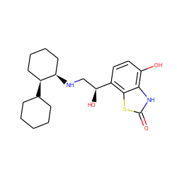 O=c1[nH]c2c(O)ccc([C@@H](O)CN[C@@H]3CCCC[C@@H]3C3CCCCC3)c2s1 ZINC000058592844