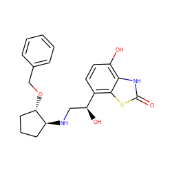 O=c1[nH]c2c(O)ccc([C@@H](O)CN[C@H]3CCC[C@@H]3OCc3ccccc3)c2s1 ZINC000035997148