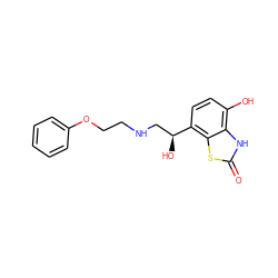 O=c1[nH]c2c(O)ccc([C@@H](O)CNCCOc3ccccc3)c2s1 ZINC000058583235