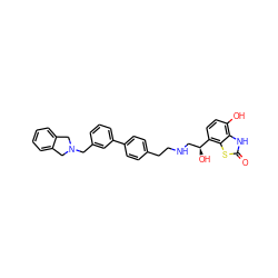 O=c1[nH]c2c(O)ccc([C@@H](O)CNCCc3ccc(-c4cccc(CN5Cc6ccccc6C5)c4)cc3)c2s1 ZINC000073197707