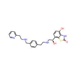 O=c1[nH]c2c(O)ccc([C@@H](O)CNCCc3ccc(CNCCc4ccccn4)cc3)c2s1 ZINC000043171428