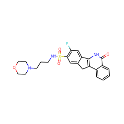 O=c1[nH]c2c(c3ccccc13)Cc1cc(S(=O)(=O)NCCCN3CCOCC3)c(F)cc1-2 ZINC000013652911