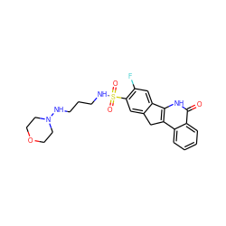 O=c1[nH]c2c(c3ccccc13)Cc1cc(S(=O)(=O)NCCCNN3CCOCC3)c(F)cc1-2 ZINC000019172436