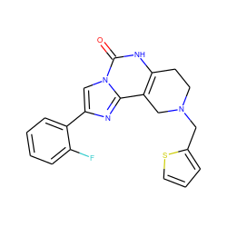 O=c1[nH]c2c(c3nc(-c4ccccc4F)cn13)CN(Cc1cccs1)CC2 ZINC000013492044