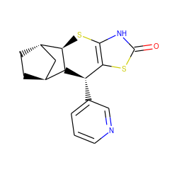 O=c1[nH]c2c(s1)[C@H](c1cccnc1)[C@H]1[C@H]3CC[C@@H](C3)[C@H]1S2 ZINC000102836791