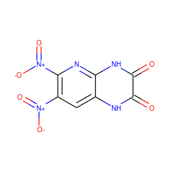 O=c1[nH]c2cc([N+](=O)[O-])c([N+](=O)[O-])nc2[nH]c1=O ZINC000013755436